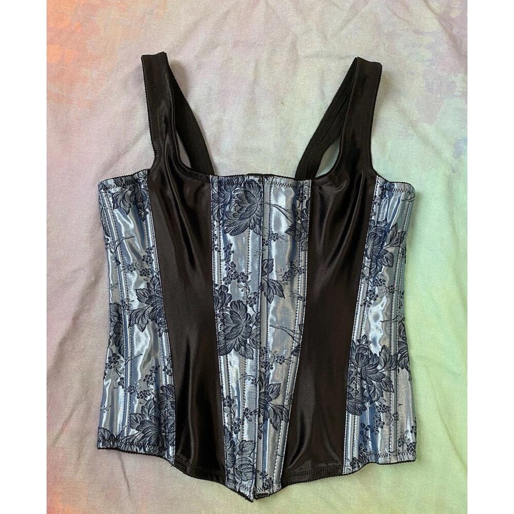 Vintage EMPIRE INTIMATES Stretch Lace Up Corset Top Witchy Whimsigoth 90s 36 M